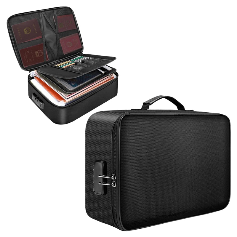 Fireproof Document Organizer Bag 4-Layer Large Space