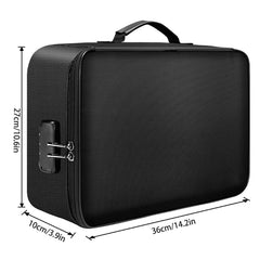 4-Layer Document Organizer Bag Fireproof Water-Resistant Zipper File Storage
