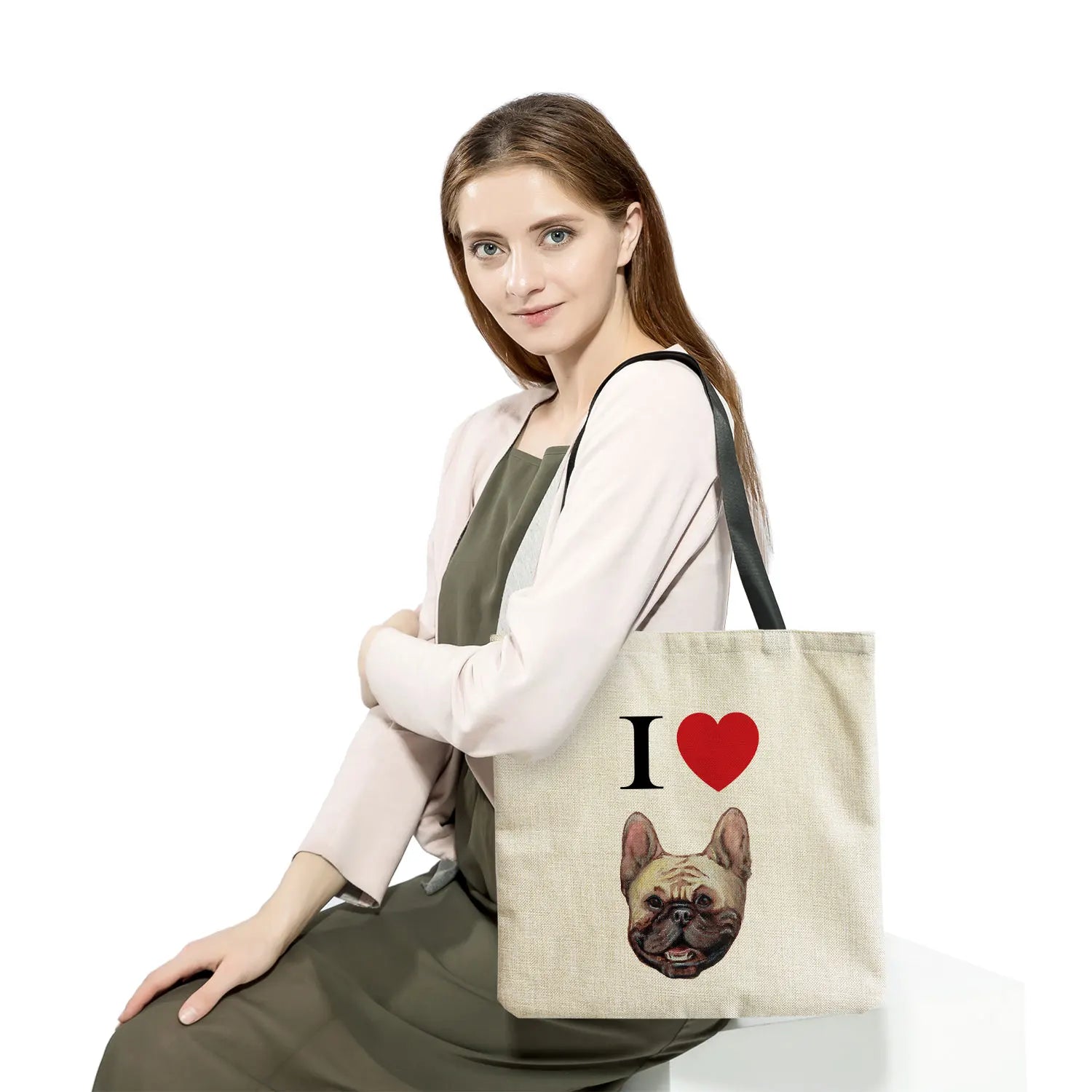 Dogs School Teacher Gift Storage Bag Women Shoulder Tote Cartoon Animal Print