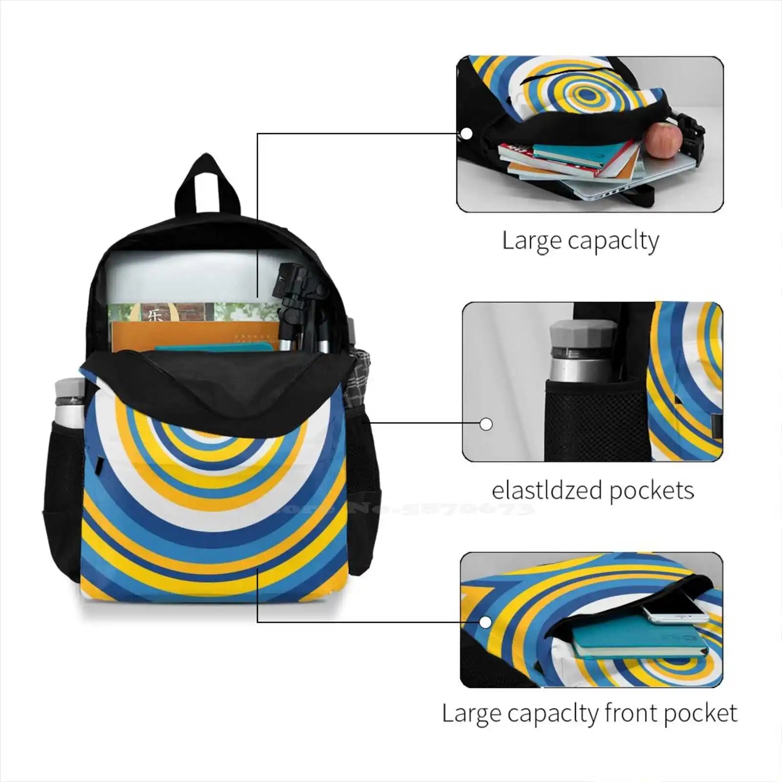 Dorm Series Circles Backpacks for Men Women Teenagers