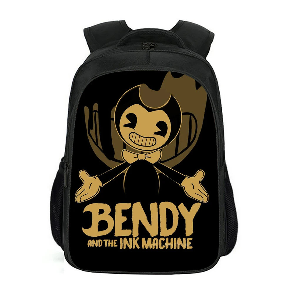 Double Layer Backpack Bendy Pattern Kids Backpack Cartoon School Bag