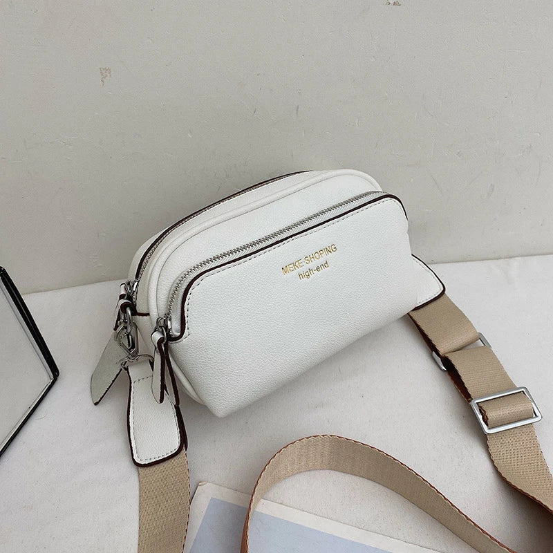Double Layer PU Leather Crossbody Bags for Women Small Shoulder Purses