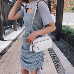 Double Layer PU Leather Crossbody Bags for Women Small Shoulder Purses