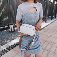 Double Layer PU Leather Crossbody Bags for Women Small Shoulder Purses