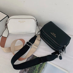 Double Layer PU Leather Crossbody Bags for Women Small Shoulder Purses