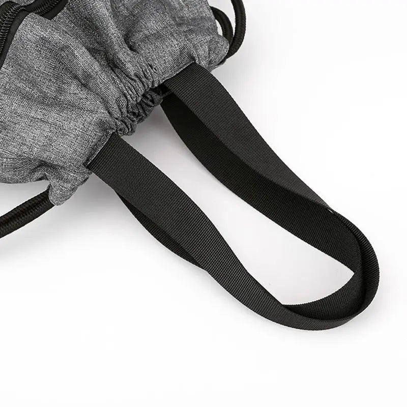 Drawstring Bag Gym with Pockets Sports Sack Grey