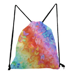 Colorful Print Drawstring Backpack for Students