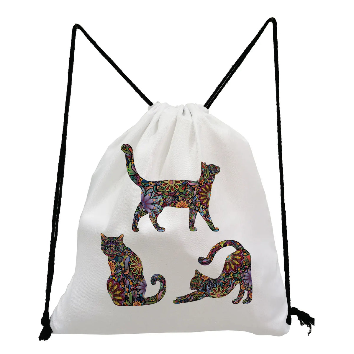Animal Print Drawstring Backpack Teenage Boy Girl Bookbag