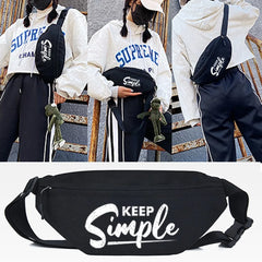 Letter Print Waist Bag Chest Pack Bum Pocket Men Women Travel Belt Bag