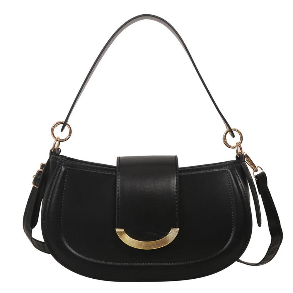 Solid Pu Leather Shoulder Bag Famous Purse Crossbody Bag