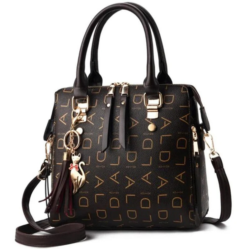 Tassel Designers Women PU Leather Bag Large Capacity Shoulder Bags Casual Tote