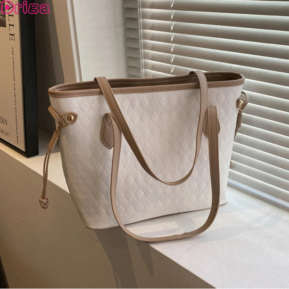 Plaid Bucket Handbags Contrast Colors Shoulder Bags Casual Bags
