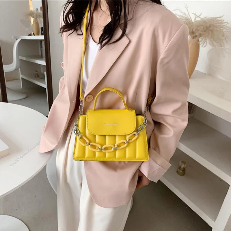Square Crossbody Bags Chain Shoulder Bags High Pu Vertical Bags
