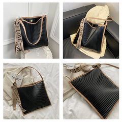 Striped Women Shoulder Bags Contrast Travel Bags