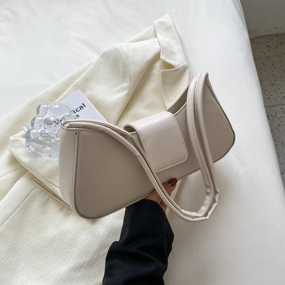 Solid Shoulder Bag for Women, Fresh Underarm Handbag, Purse and Bags