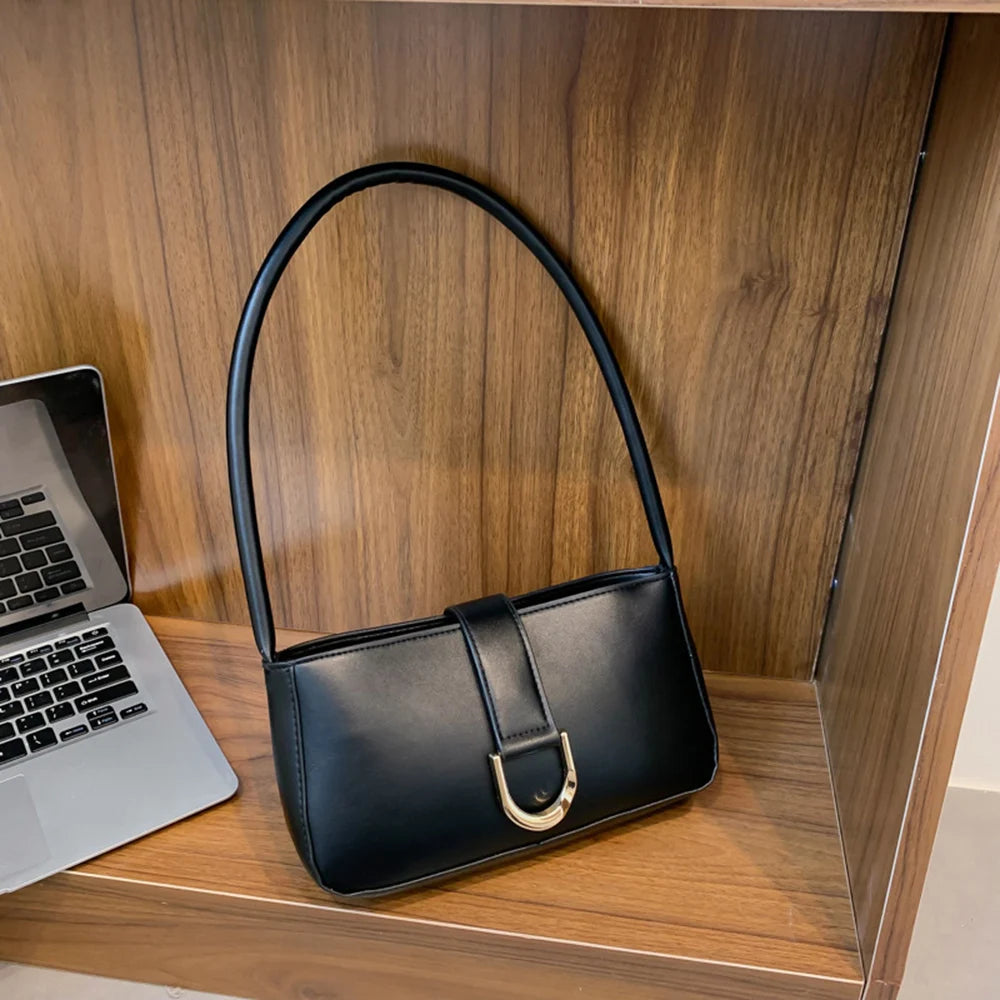 Women Shoulder Bags Handbags Square Solid Pu Leather Casual Bag