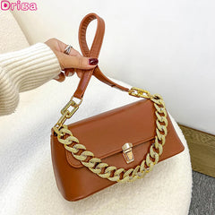 Solid Shoulder Bags Horizontal Square High Bags