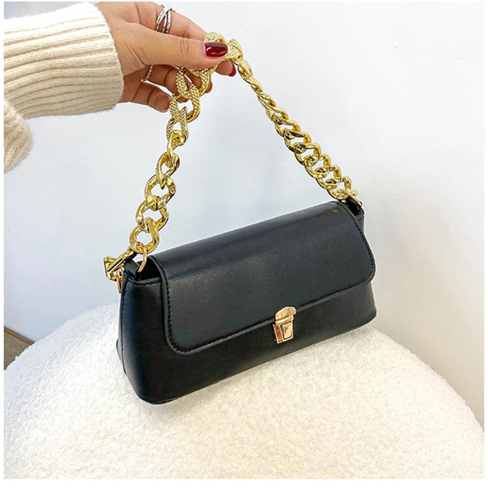 Solid Shoulder Bags Horizontal Square High Bags
