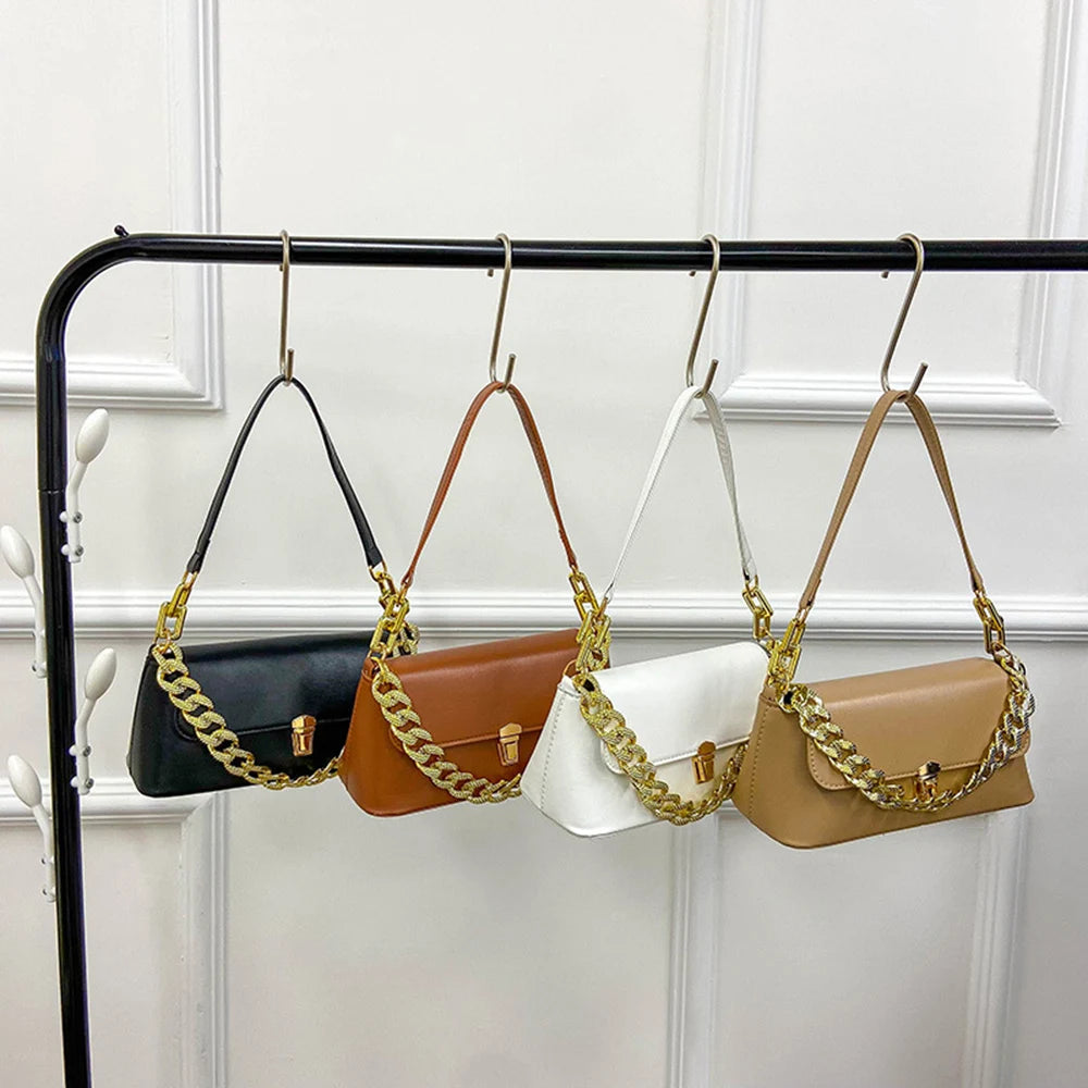 Solid Shoulder Bags Horizontal Square High Bags