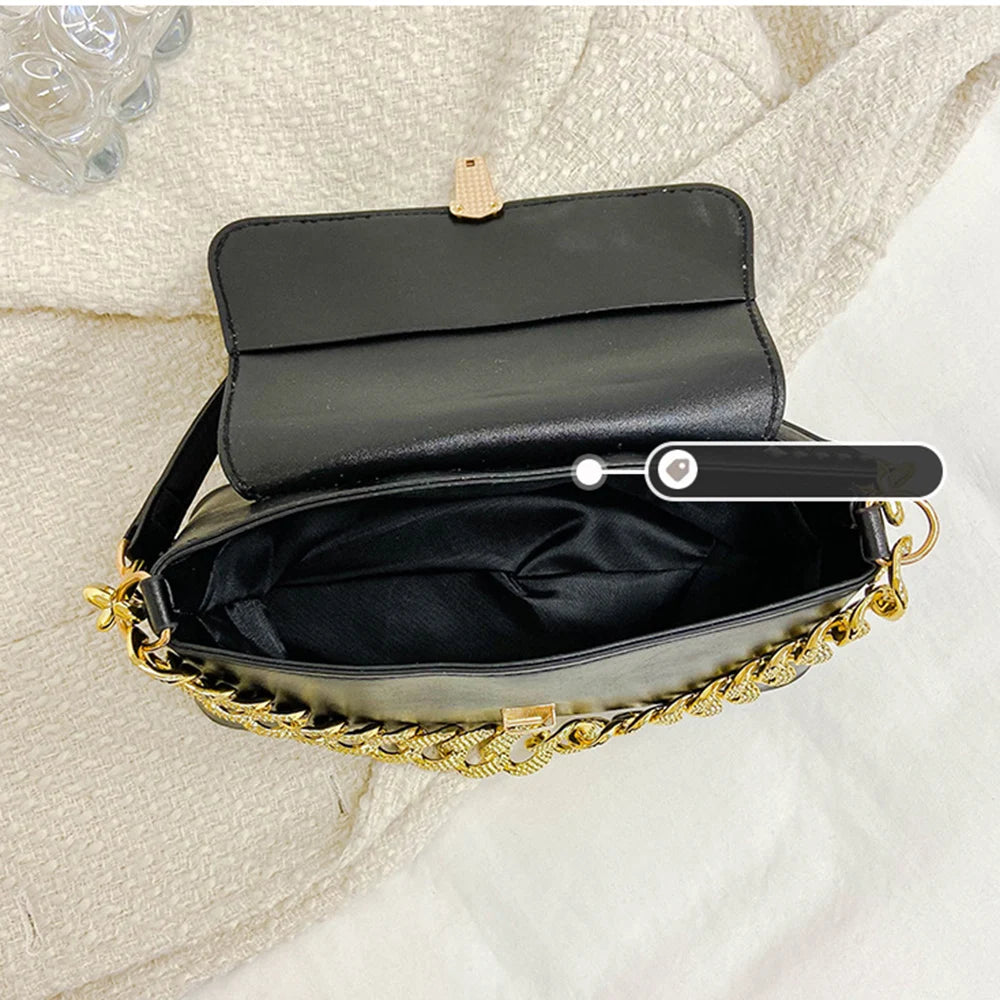 Solid Shoulder Bags Horizontal Square High Bags