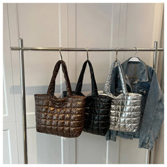 Winter Texture Handbags For Women Cotton Garment Tote Shoulder Bags