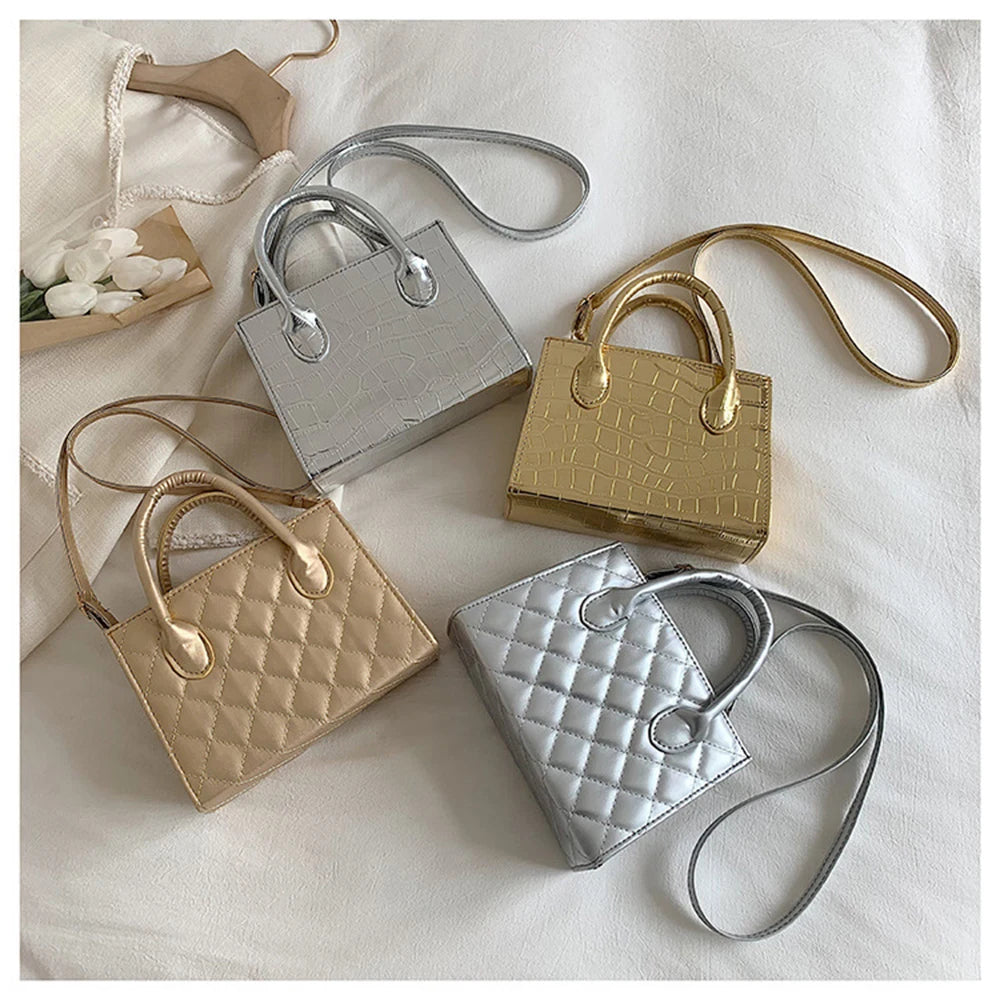 Women Casual Diamond Retro Shoulder Bags Solid Messenger Bag Square Handbags