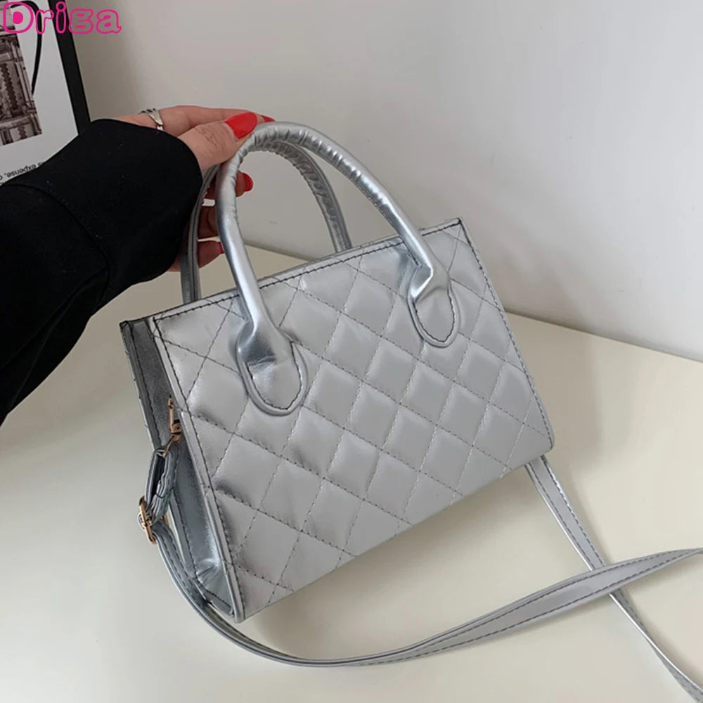 Women Casual Diamond Retro Shoulder Bags Solid Messenger Bag Square Handbags