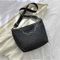 Women Large Capacity Diamond Lattice Tote Shoulder Bag