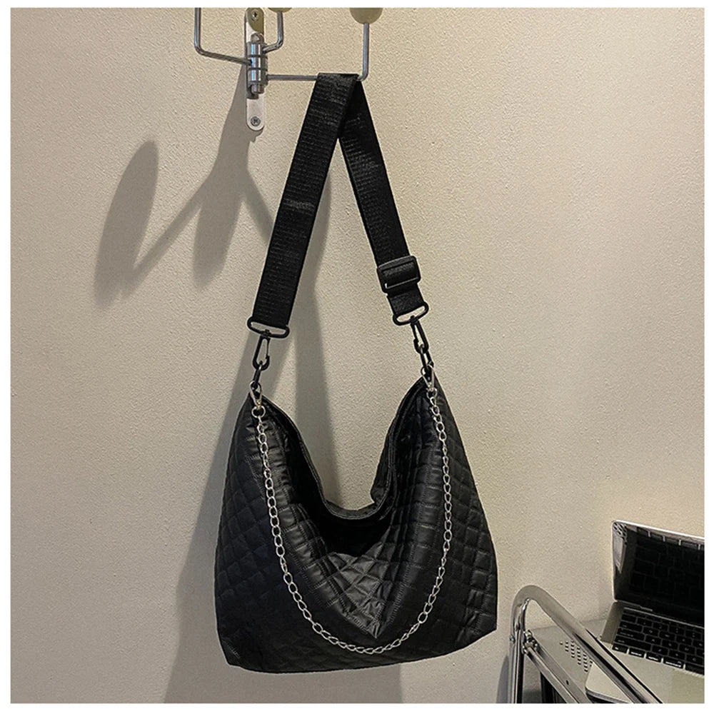 Women Large Capacity Diamond Lattice Tote Shoulder Bag