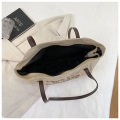 Canvas Letter Handbags Womens Shoulder Bags