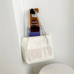 Women Plush Tote Shoulder Bags High Warm Bags