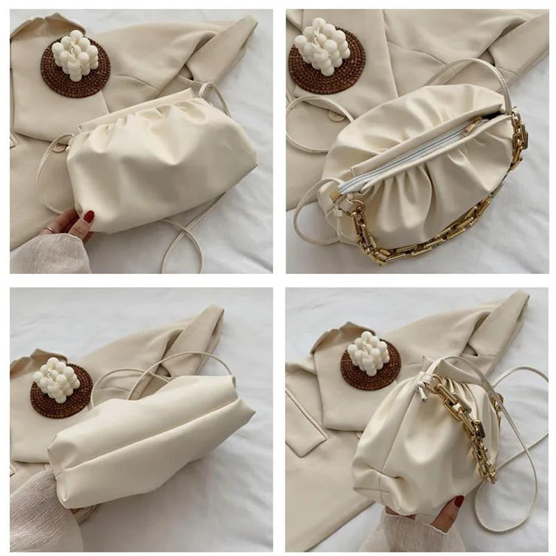 Thick Chain Cloud Handbags Crossbody Bags For Female