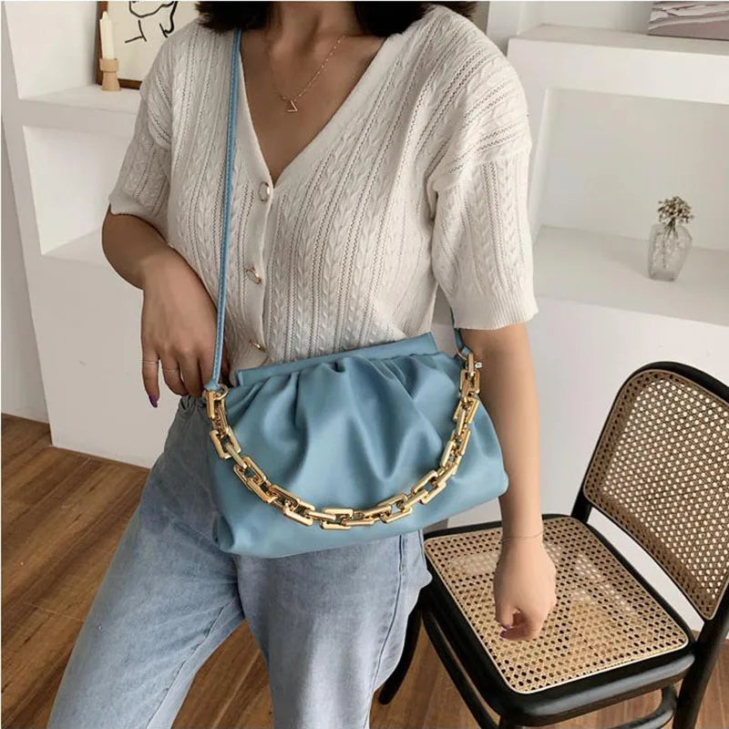 Thick Chain Cloud Handbags Crossbody Bags For Female