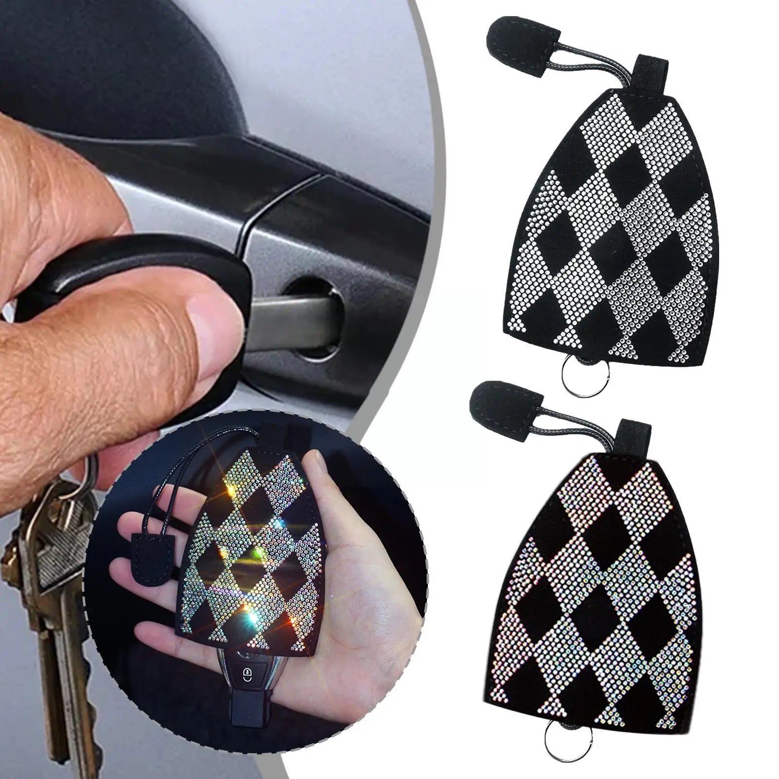 Diamond Inlaid Women's Car Key Bag Creative Design Universal Sleeve