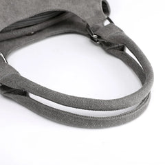 Canvas Women Shoulder Bag Multi-layer Pockets Casual Tote Shopping Hobos