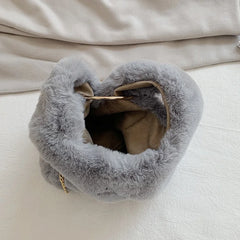 Women Winter Cross Body Bag Faux Fur Shoulder Handbag