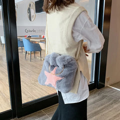 Winter Cross Body Bag for Women Faux Fur