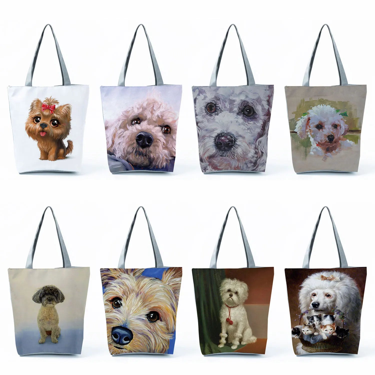 Schnauzer Dog Painting Handbag Women Shoulder Bag Casual Tote