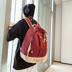 Female Contrast Outdoor Backpack for College Students