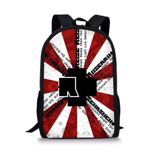 Music Rock Print Backpack School Supplies Laptop Rucksack Mochila