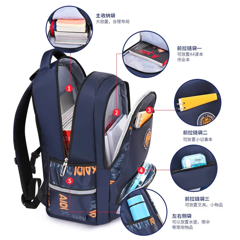 Boys Large Orthopedic Kids Backpack Waterproof School Bag Mochila Infantil