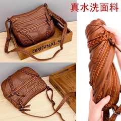 Women's Soft Leather Messenger Bag Large Capacity Shoulder Bag