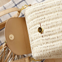 Rattan Small Fresh Sling Straw Bag Beach Vacation Woven Shoulder Bag