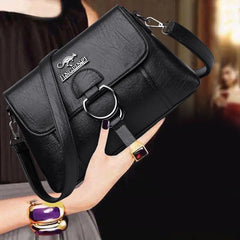 PU Soft Leather Shoulder Bag Women's Large Capacity Messenger Crossbody Bag