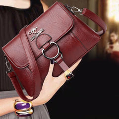 PU Soft Leather Shoulder Bag Women's Large Capacity Messenger Crossbody Bag