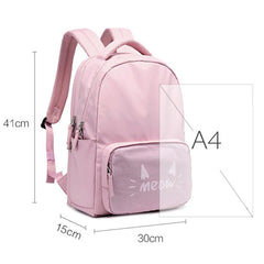 Waterproof Cat Backpack Women Casual Travel Laptop Bagpack