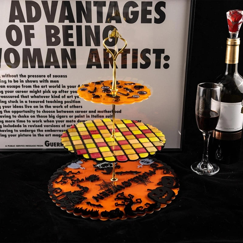 Halloween Tray Molds Three-layer Shelf Epoxy Resin Casting for Home Decor