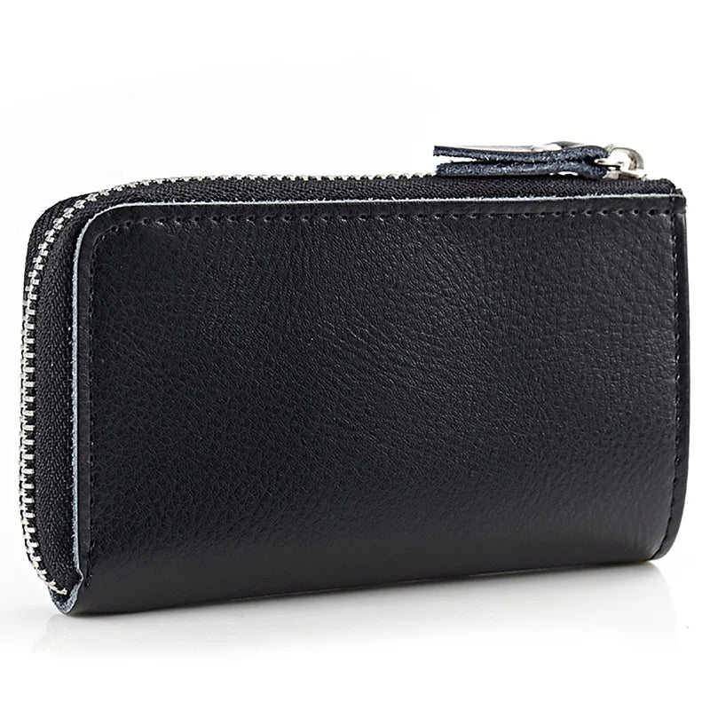 Leather Key Organizer Women Car Keys Holder Bag Female Zipper Key Wallet