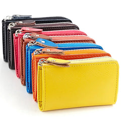 Leather Key Organizer Women Car Keys Holder Bag Female Zipper Key Wallet