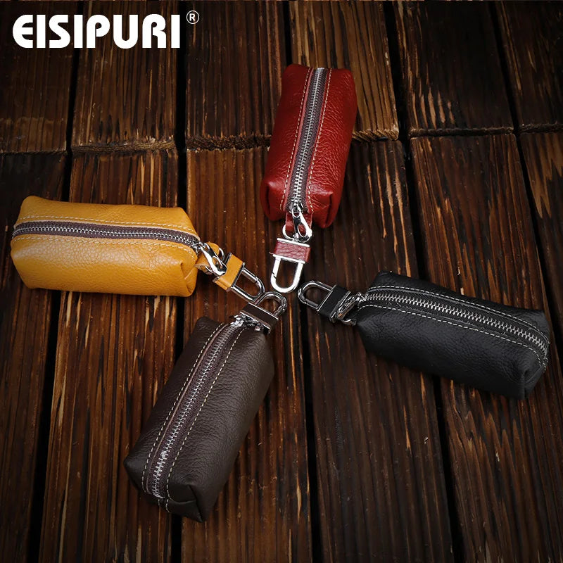 Leather Key Case Pouch Women Men Key Holder Keys Organizer